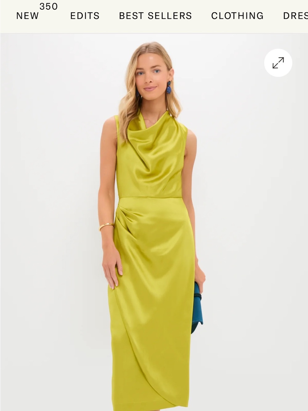 Tuckernuck Sleeveless Cowl Midi Dress in Lime
